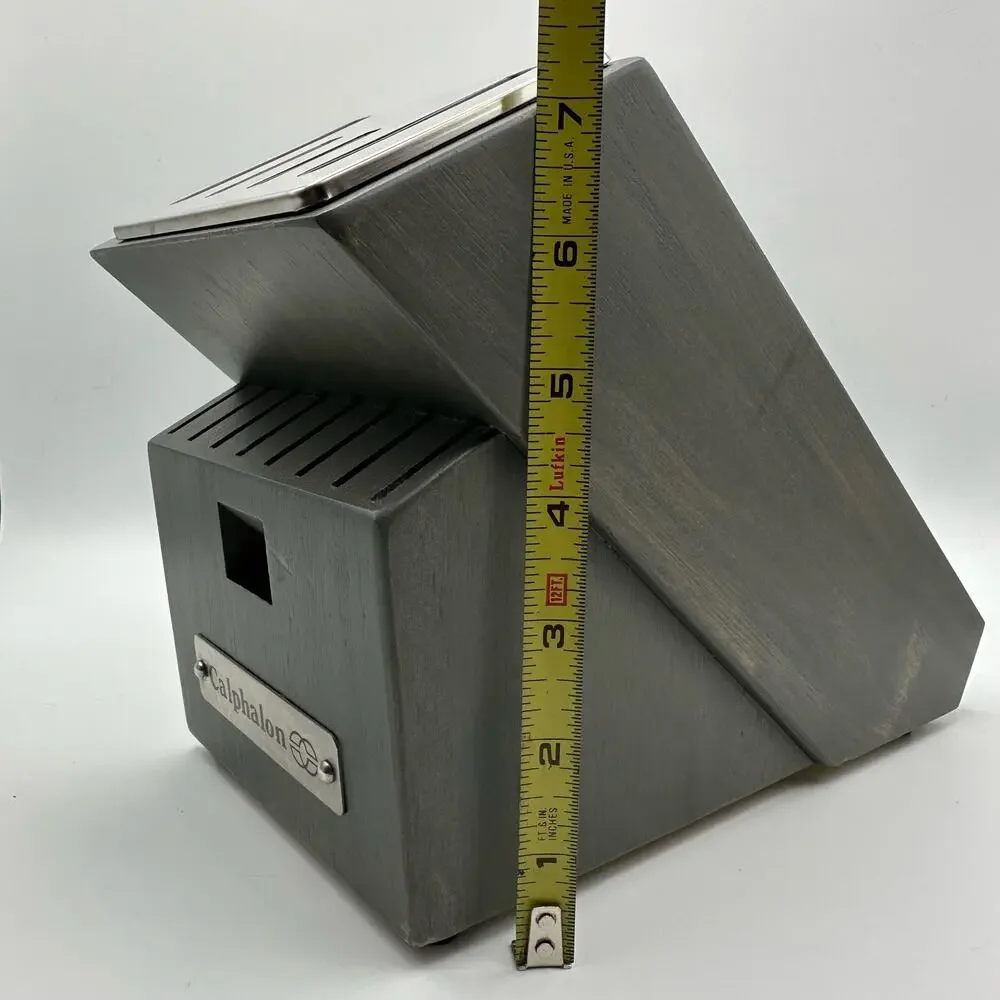 Calphalon Sharpening Knife Block 14 Slot Self Sharpen Gray Wood Finish NEW - Picture 7 of 7
